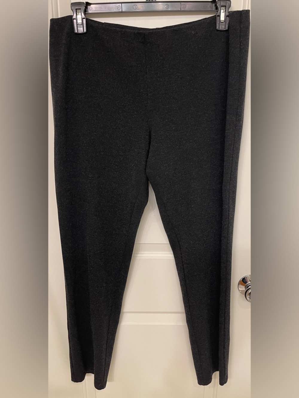 Eileen Fisher Black Straight-Leg Knit Trousers